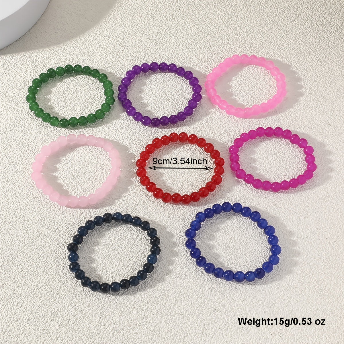 Colorful Hand String Elastic Beaded Women's Bracelet