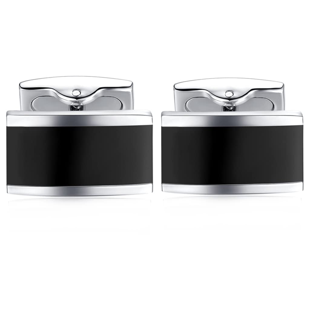 2pcs Enamel Cufflinks Set, Stylish Men's Accessories