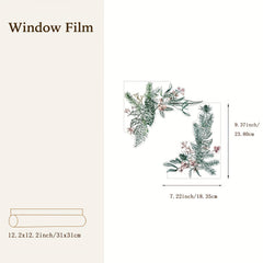 Christmas PVC Decorative Glass Film Pine Leaf Static Film