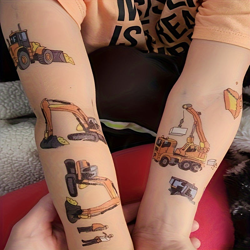 Construction Site Temporary Tattoos - Excavators, Bulldozers and More