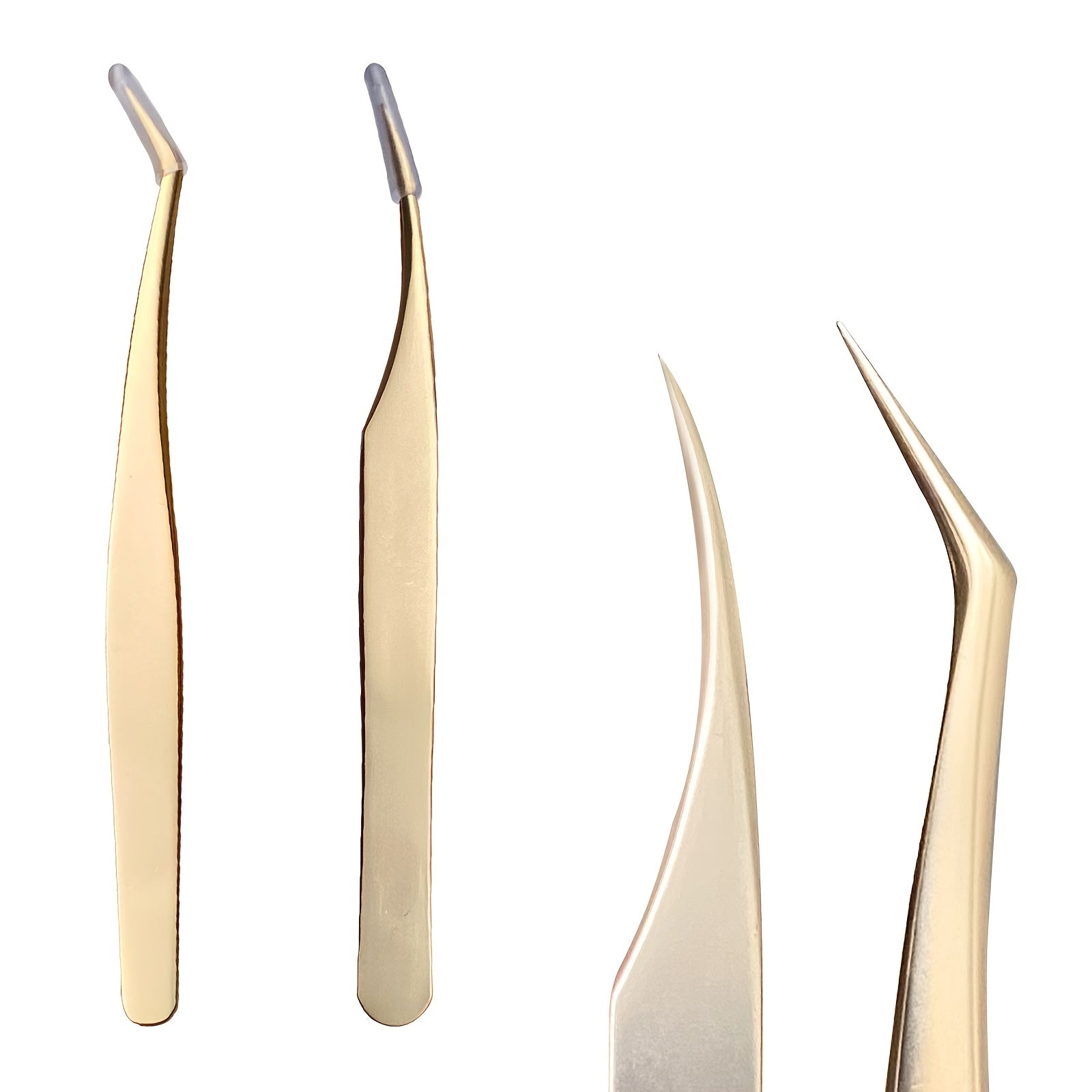 2 Pcs Eyelash Tweezers Thin Extensions Remover Tools