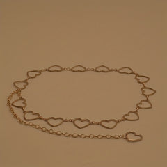 Heart Metal Waist Chain Adjustable Golden Belly Chain Belt