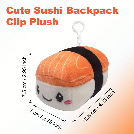 4" Salmon Sushi Plush Clip Backpack Clip