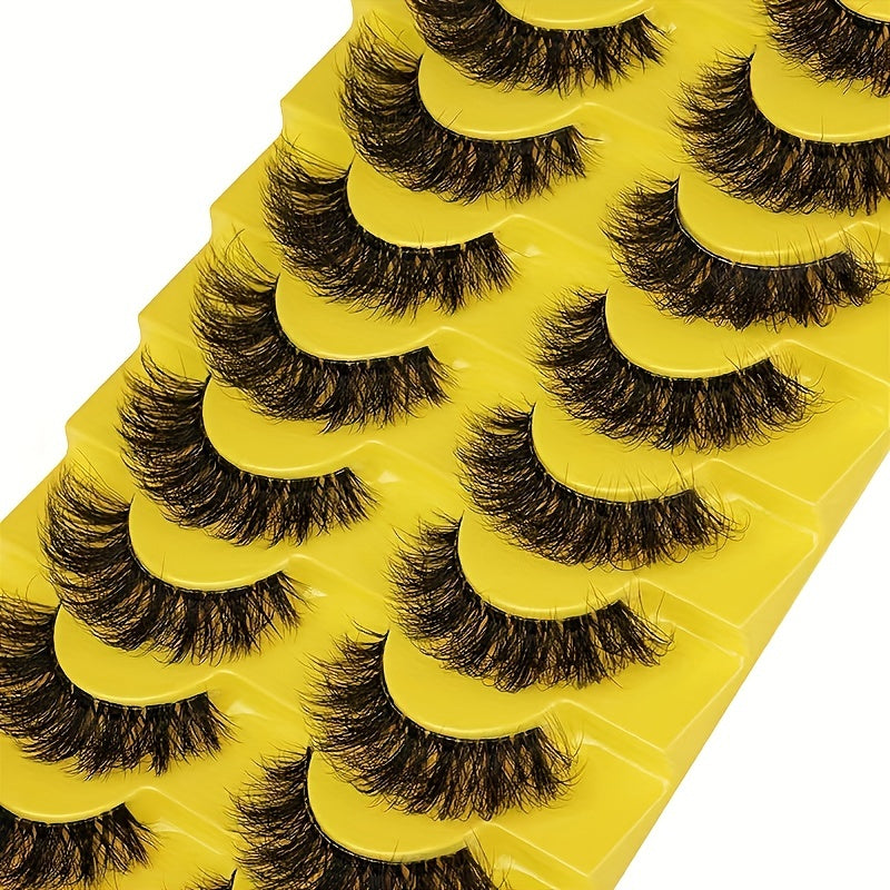 10 Pairs 3D Faux Mink Lashes Soft Wispy Volume False Eyelashes