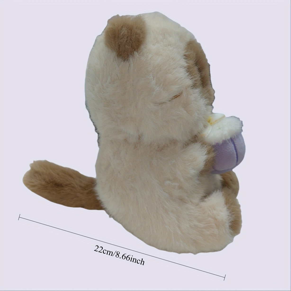 Siamese Cat Plush Toy Brown Face Purple Body Fluffy Ears Realistic Eyes
