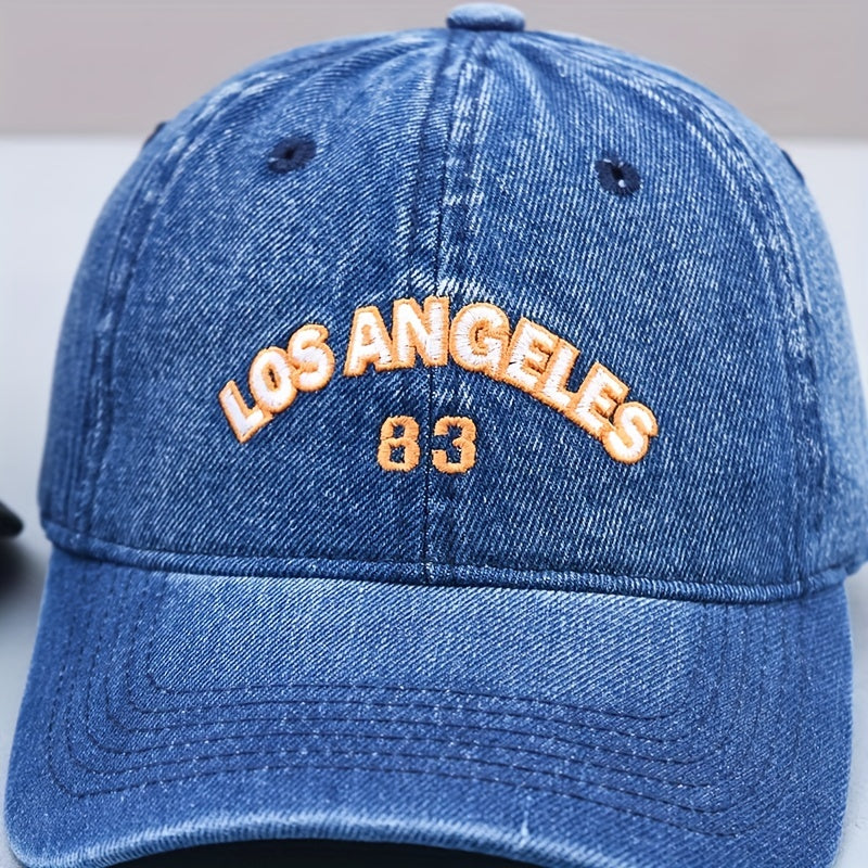 LA Denim Washed Distressed Baseball Cap