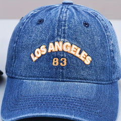 LA Denim Washed Distressed Baseball Cap