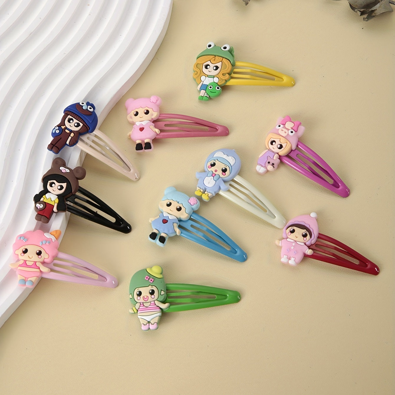 10pcs Colorful PVC Hair Clips for Girls Women