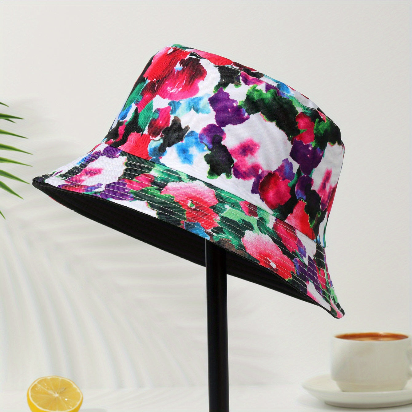 Striped Graffiti Print Bucket Hat Hip Hop Tie Dye Casual Fisherman Cap