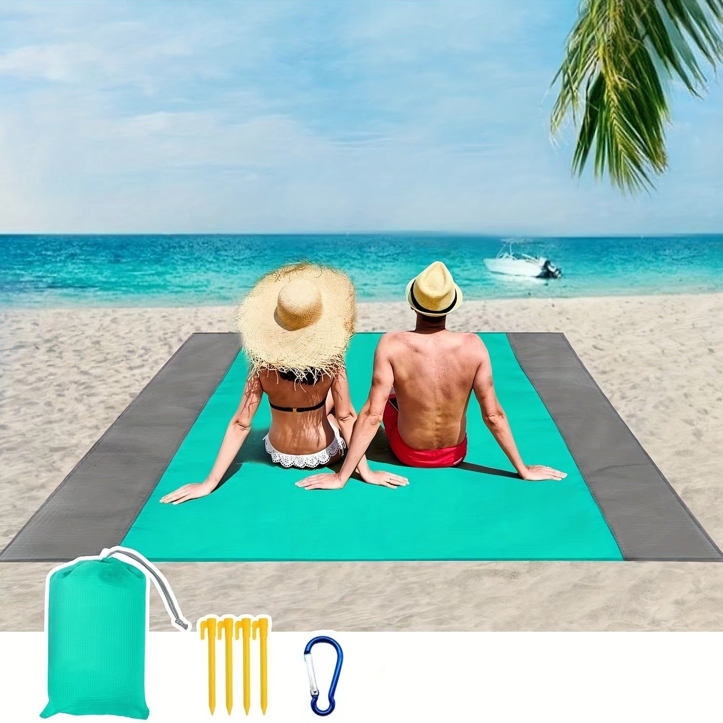 Family Size Sandproof Beach Blanket Quick Drying Mat