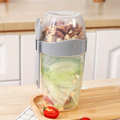 Portable Double Layer Salad Cup with Spoon