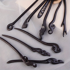 1PC Ebony Hairpin Chinese Classic Hairpin Pin Head Decoration
