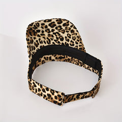 Leopard Print Stylish Visor Hat Lightweight UV Protection Sun Hat