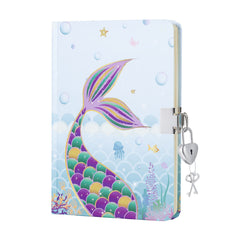 Mermaid Plush Sequin Notebook with Lock