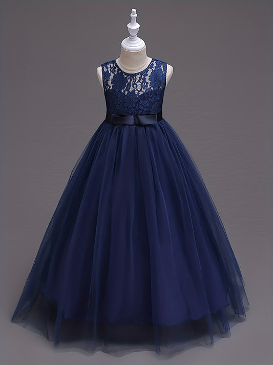Girls Princess Tulle Lace Flower Pageant Dress Puffy Floor Length