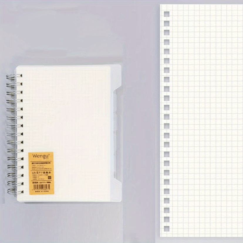 120 Pg A5 Square Grid Horizontal Line Notebook Side Flip PP Spiral