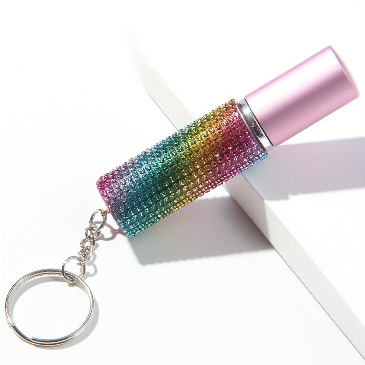 1PC Rhinestone Perfume Bottle Keychain 10ml