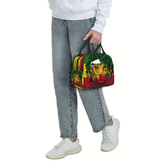 Jamaican Flag Lion Print Insulated Lunch Bag