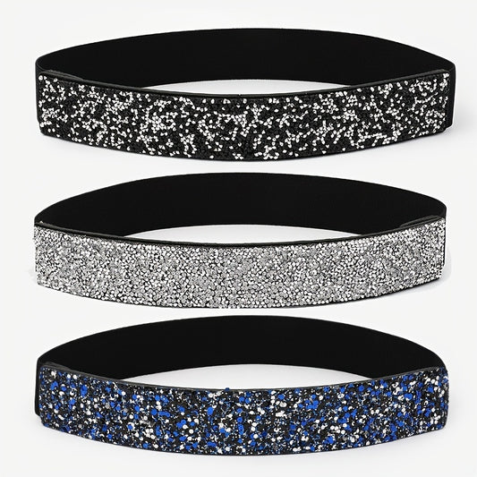 Rhinestone Elastic Waist Belt Women's Crystal Girdle Night Out