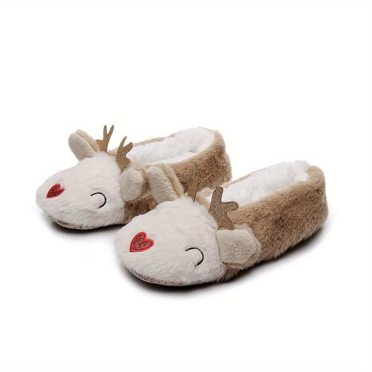 Men's Deer House Slippers Soft Anti-Skid Winter Shoes