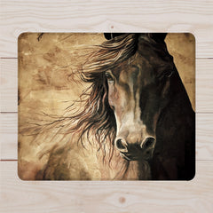 Yellow Sand Horse Pattern Printed Mouse Pad Anti slip Rubber Base