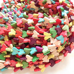 38pcs 14 12mm Butterfly Turquoise Stone Beads Jewelry Making
