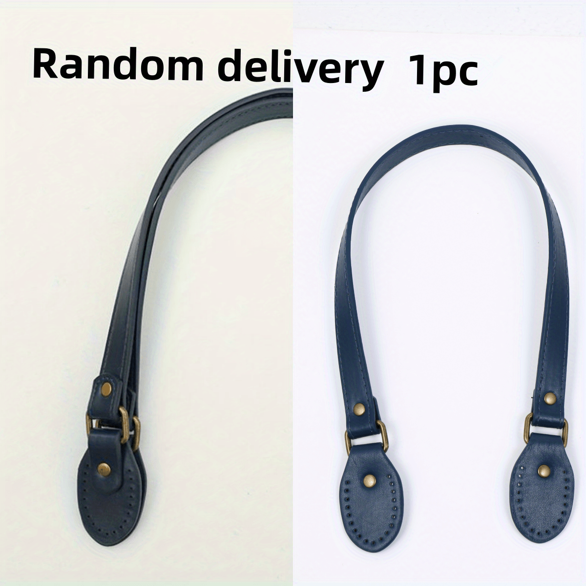 1pc DIY PU Leather Porous Threading Bag Handle