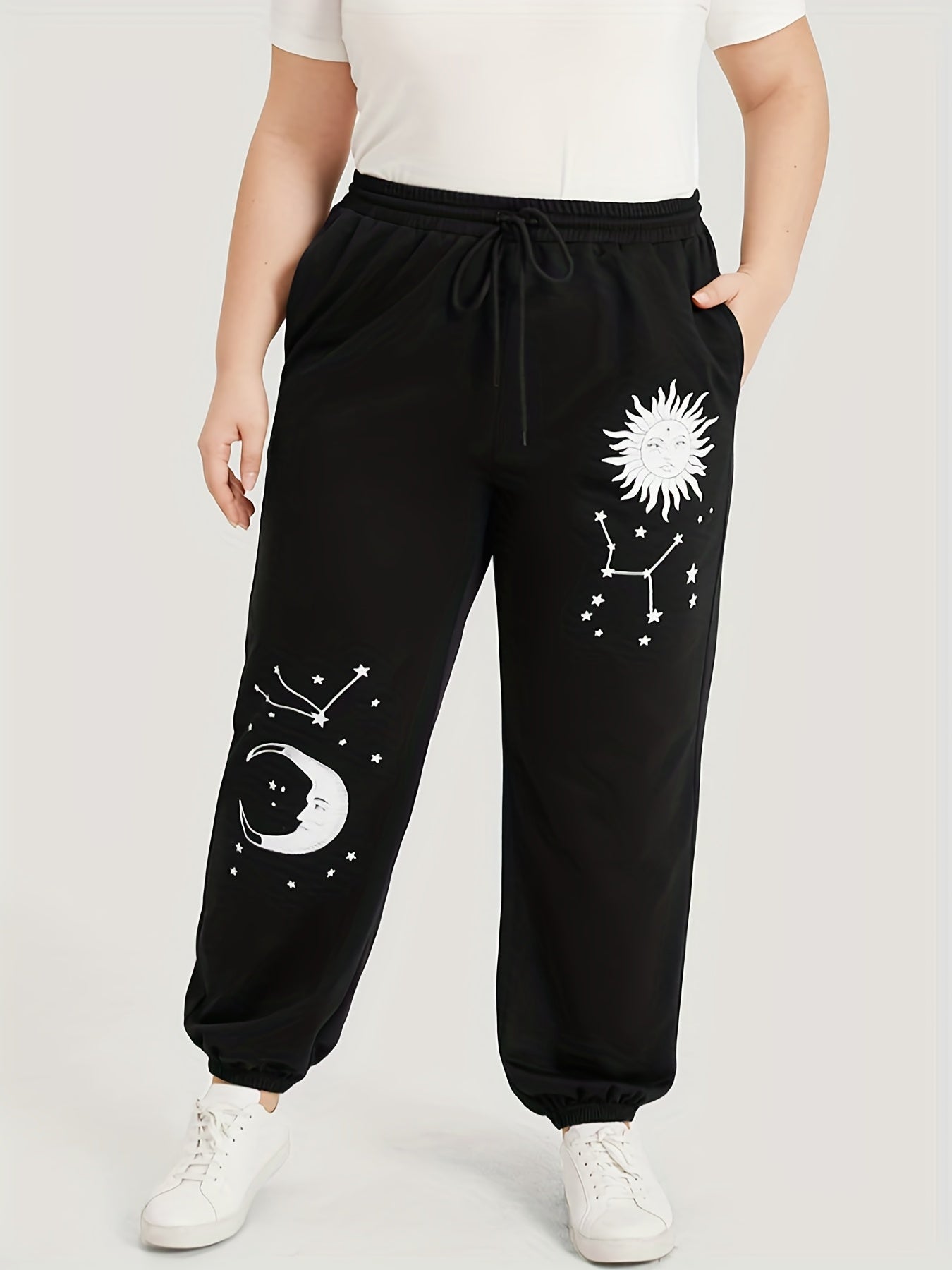  Sun & Moon Print Jogger Running Trousers