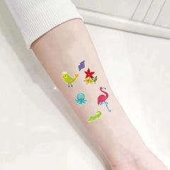 Animal Food Star Sun Tattoo Stickers - Birthday Party Temporary Tattoos
