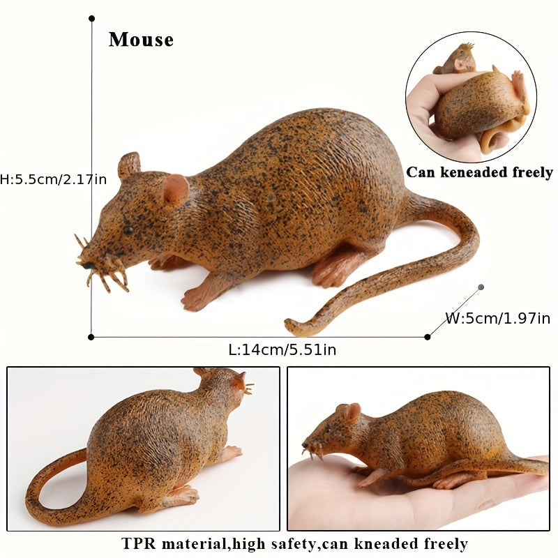 TPR Simulation Mouse Toy for Cat Trick Prop Fun, Halloween Christmas Decoration