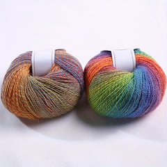 Rainbow Gradient Wool Plush Line for DIY Crocheting & Knitting