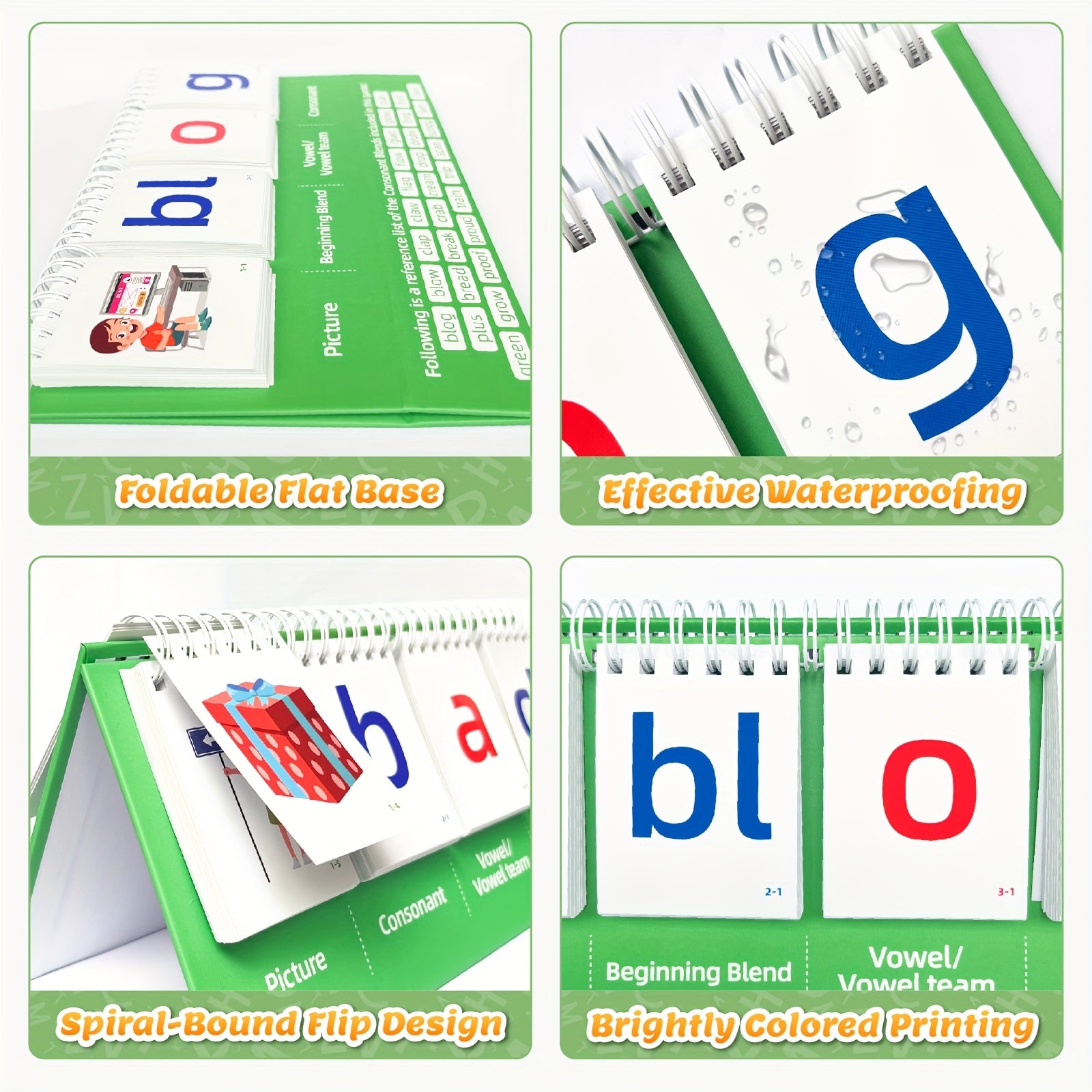 Phonics Games for CVCC And CCVC Words Spiral Bound Educational Tool
