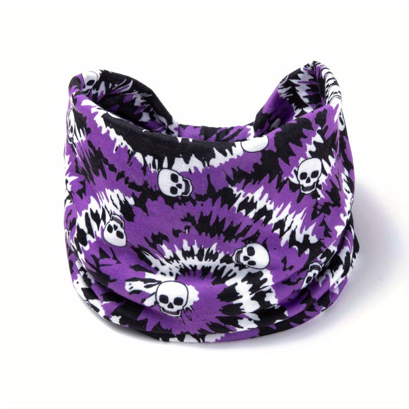 Skull Pattern Headband Tie Dye Leopard Print Bandana