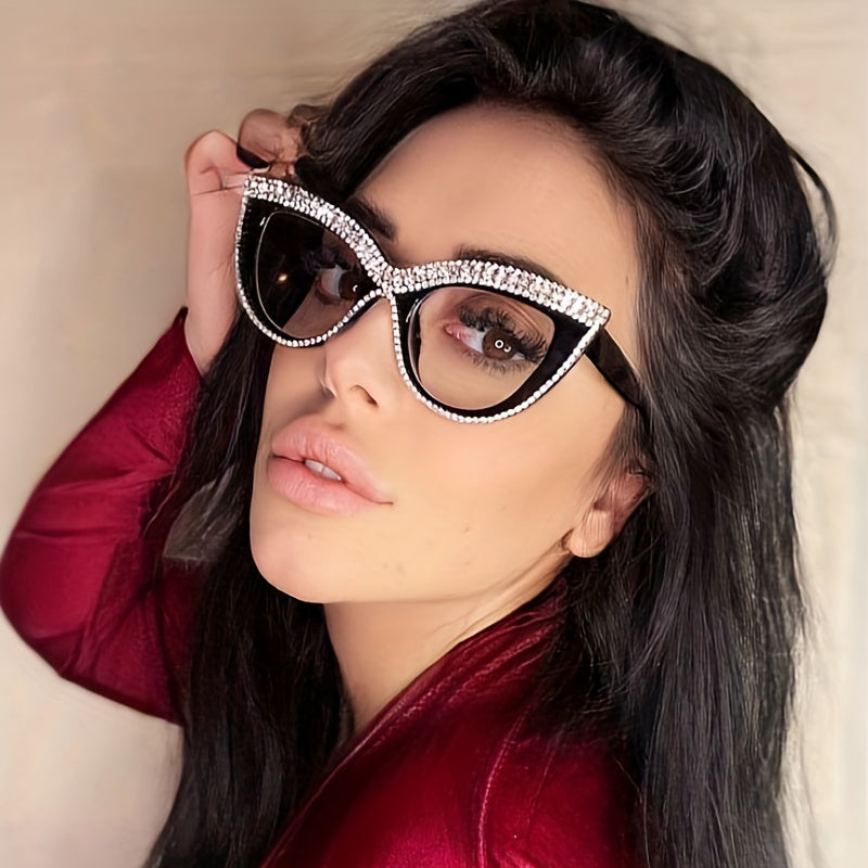 Rhinestone Cat Eye Sunglasses UV400 Protection
