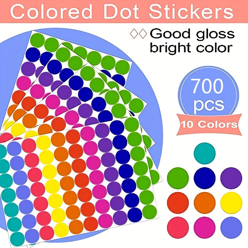 700pcs Colored Dot Stickers Round Coding Labels Circle Dots Labels Stickers