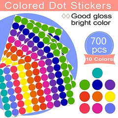 700pcs Colored Dot Stickers Round Coding Labels Circle Dots Labels Stickers