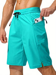 Men's Zip Pocket Swim Trunks Quick Dry UV Protection Beach Shorts