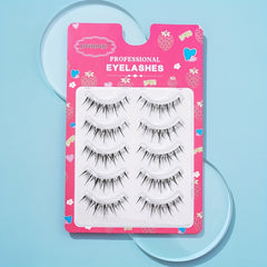 5 Pairs Anime Cosplay False Eyelashes Natural Long Makeup Lash Extension 13mm