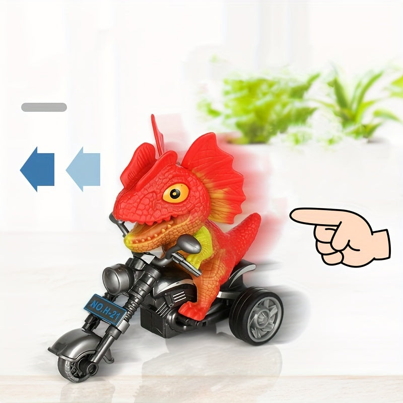 Dinosaur Motorcycle Toy Pull Back Inertial Simulation Tyrannosaurus Triceratops