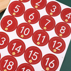 Christmas Number Countdown Stickers Set