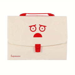 Cartoon Expression Organization Bag A4 13 Grids + Label Sticker