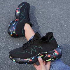 Women's Knit Sock Sneakers Casual Non Slip Platform Shoes