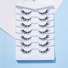 7 Pairs 13mm Wispy Cat Eye Lashes Crisscross Manga Lashes Japanese Style Cosplay