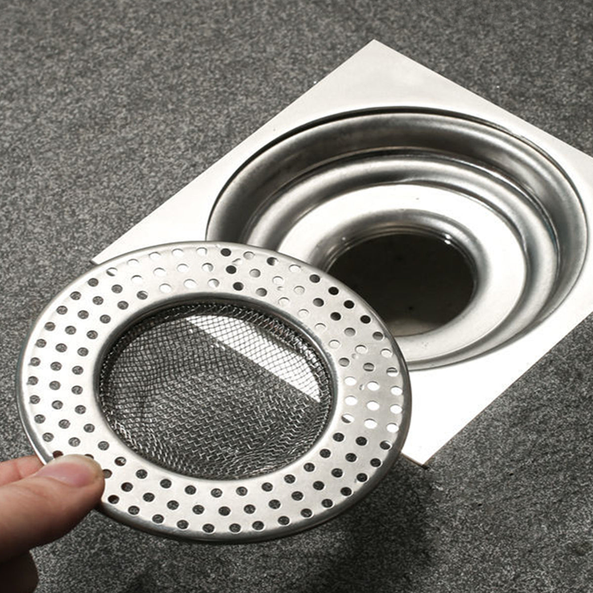 Stainless Steel Floor Drain Hair Catcher Anti Clogging Shower Sink Strainer