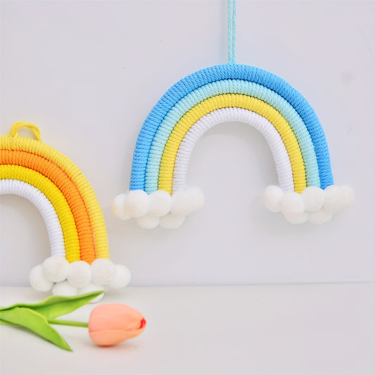 Handcrafted Rainbow Tassel Pendant Tapestry