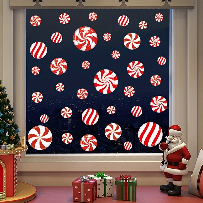 81pcs Christmas Window Stickers Red Candy Static Decorations 19 99 29 72 Cm