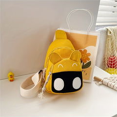 Boys Smiling Face Messenger Bag Adjustable Strap Children's Accessories
