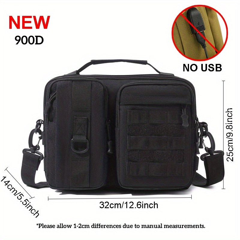 Men's Large Capacity Nylon Chest Bag with Shoulder Straps