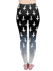 Ombre Print Stretch Leggings High Waist Slim Fit Women's Leggings