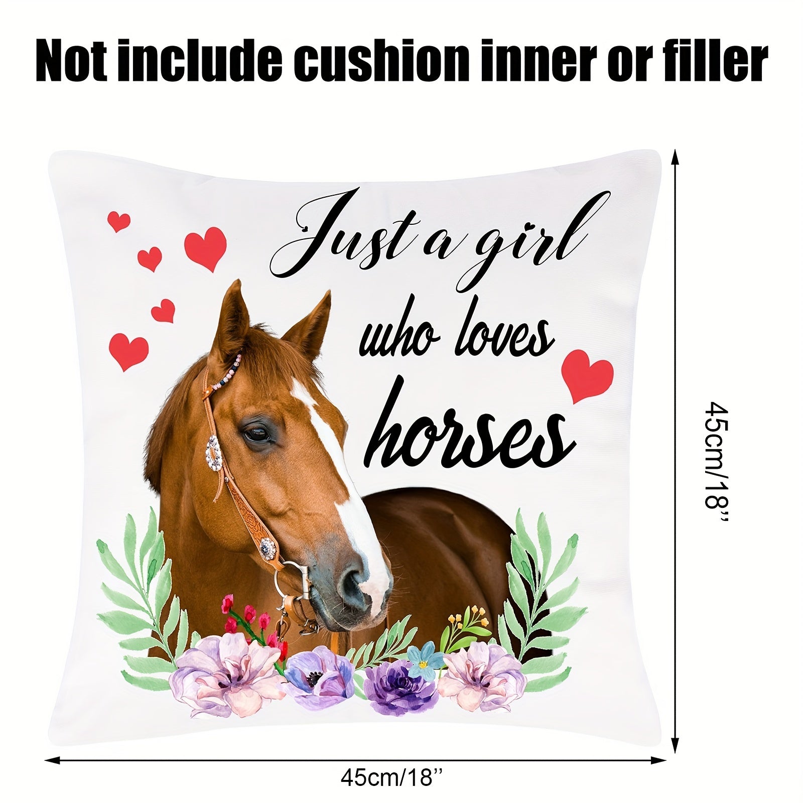 Horse Decorative Throw Pillow Covers for Girls